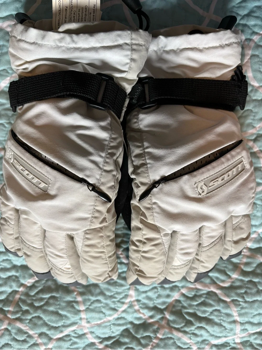 Scott Beige and Black Ski Glove Pair
